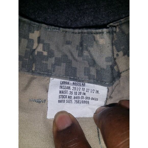 USGI US Military Army Combat Uniform Button Fly Pants Size L Regular Camo Utilit - Picture 6 of 7